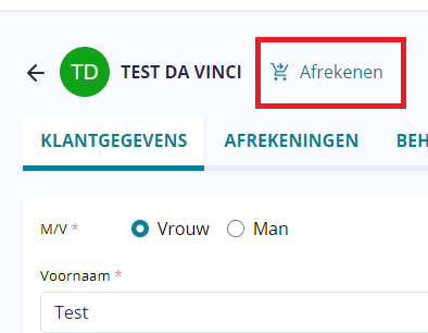 afrekenen vanuit klant vnext